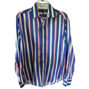 Robert Graham X Collection Tailored Fit Multi Stripe Shirt Size M